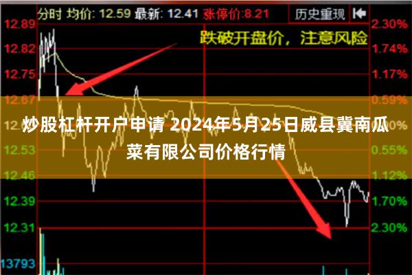 炒股杠杆开户申请 2024年5月25日威县冀南瓜菜有限公司价格行情