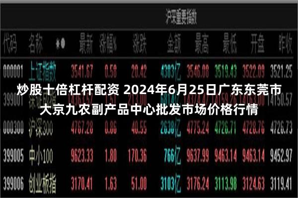 炒股十倍杠杆配资 2024年6月25日广东东莞市大京九农副产品中心批发市场价格行情